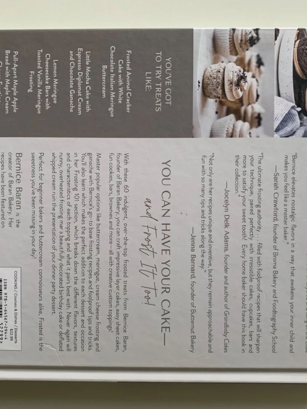 Frosted Cookbook by Bernice Baran Cookbook